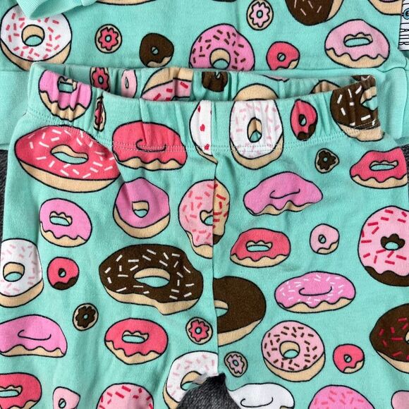 Purl Lamb Two Piece Donut Outfit Teal Pink Kids 4/5 T Long Sleeve Pants - Picture 3 of 11